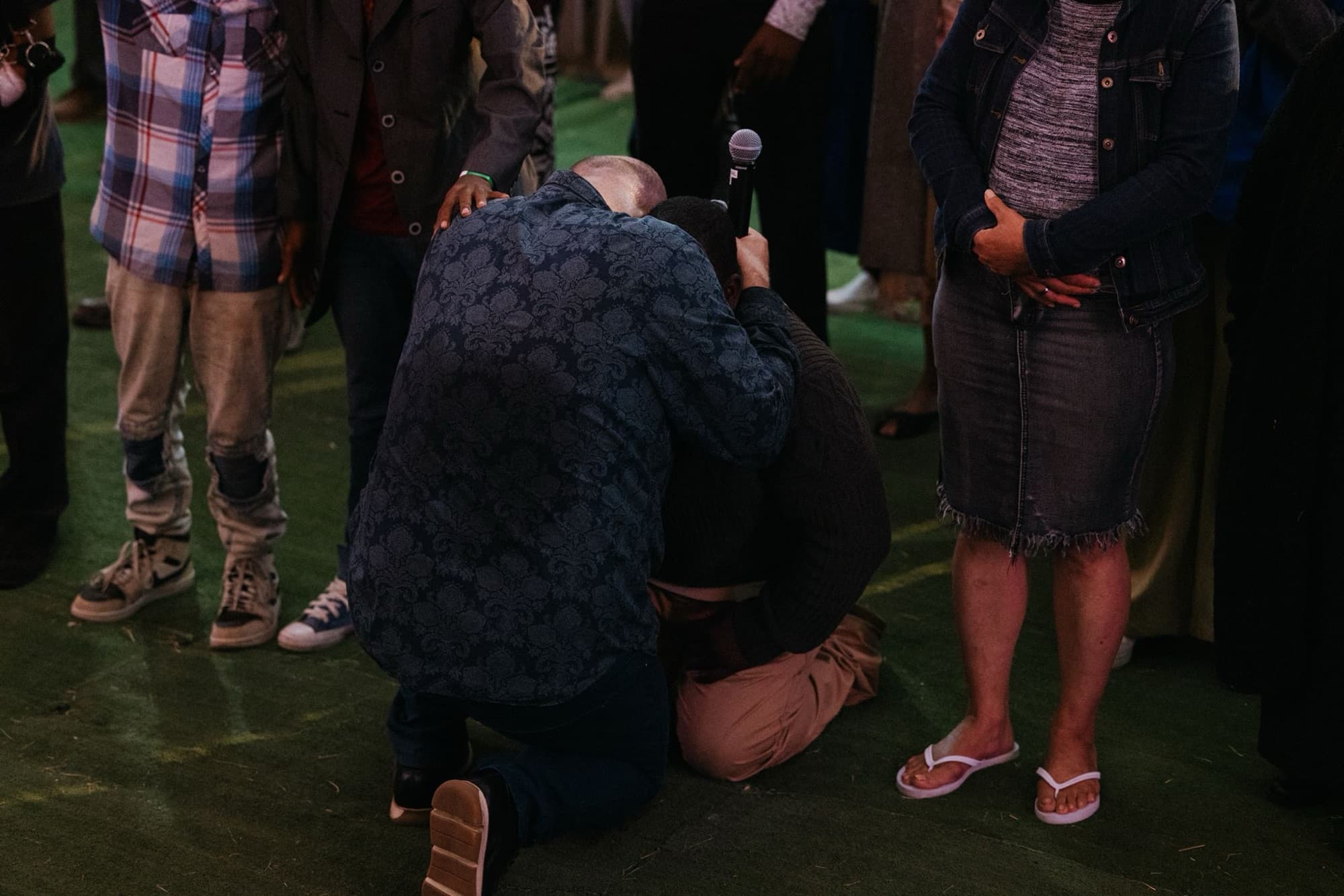 Prayer at the altar after a meeting
